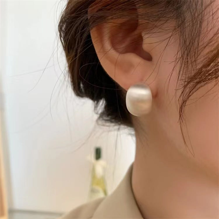 Women's Round Water Drop High-grade Frosted Metallic Earrings