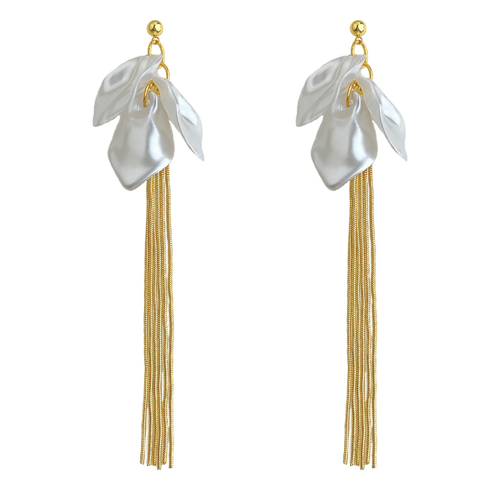 Women's Fashionable High-grade Long Tassel Handmade Fresh Temperament Sweet Niche Personality Earrings