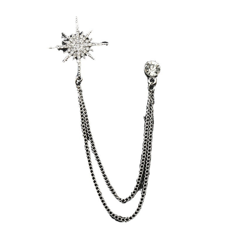 Men's Collar Pin Five-pointed Star Corsage Simple Brooches