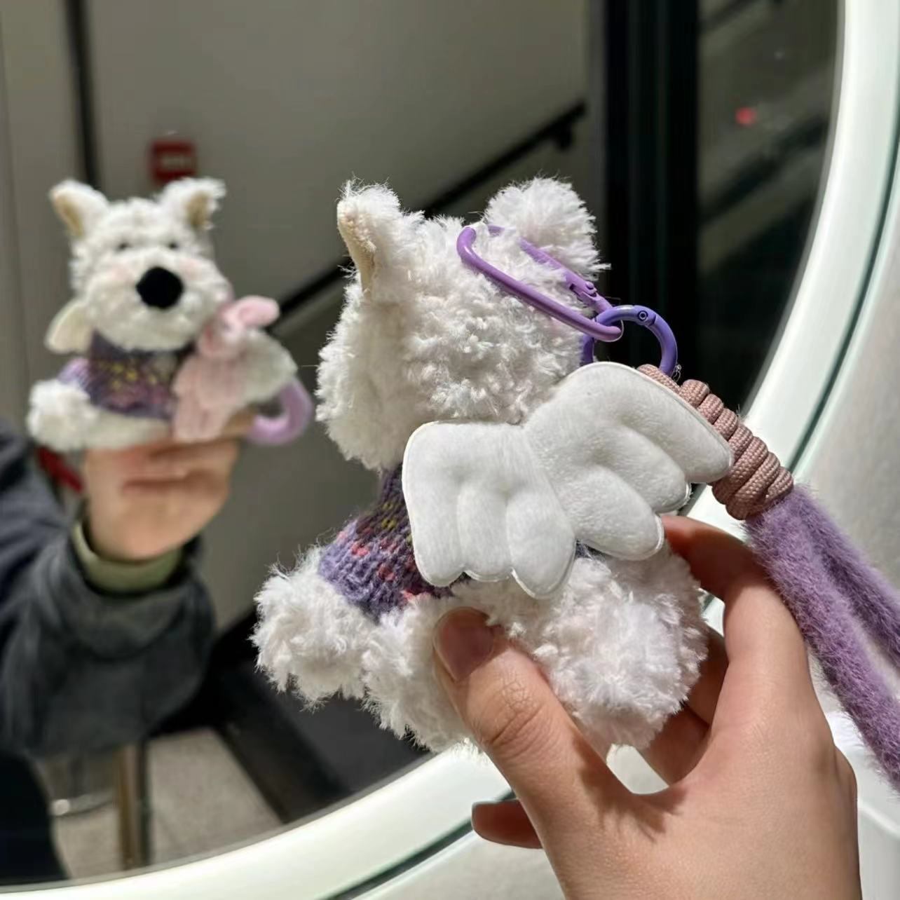 Highland Scrawled Puppy Plush Doll Backpack Cute Hanging Ornaments