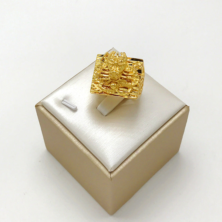 Men's Of Alluvial Gold Glossy Starry Meteor Rings