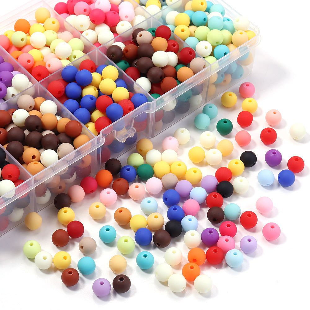 Creative Rubber Round Beads Effect Paint Jewelry Accessories