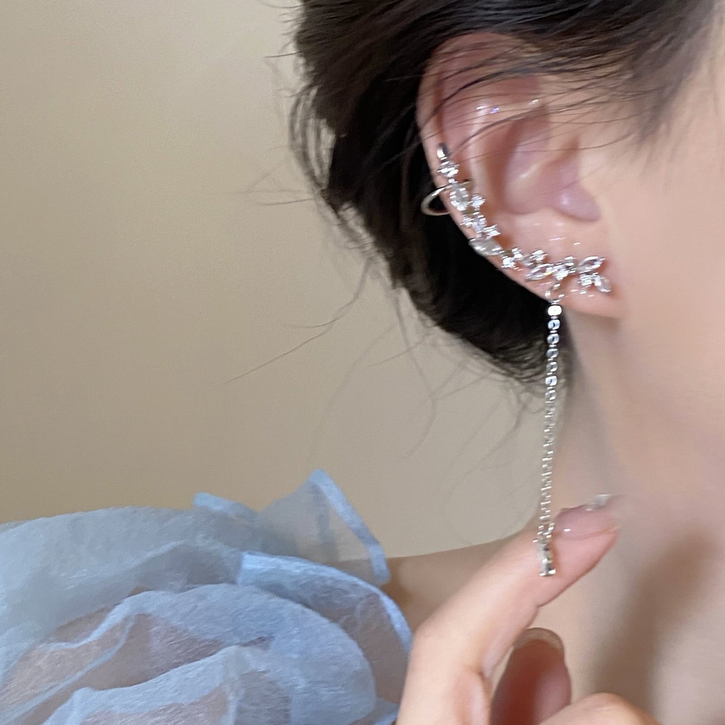 Ear Water Drop Long Clip Female Hot Exquisite Rings