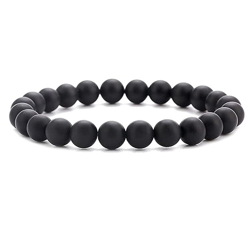 White-barked Pine Volcanic Stone Handmade Beaded Bracelet