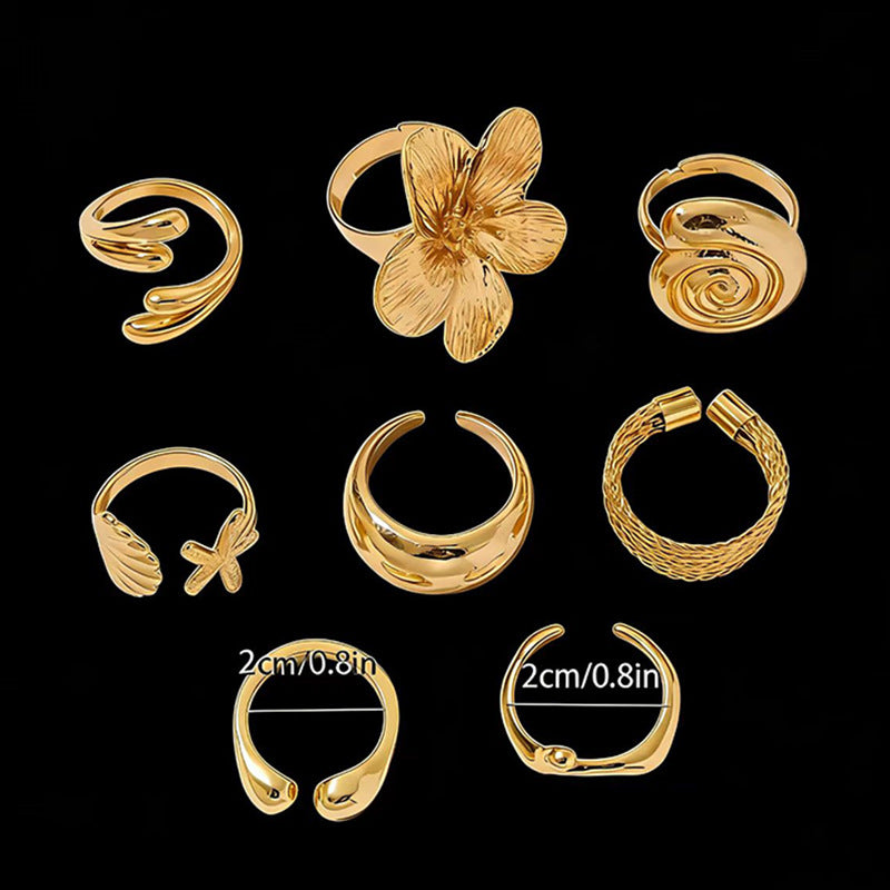Women's Design Golden Light Luxury High-grade Vintage Flower Ring