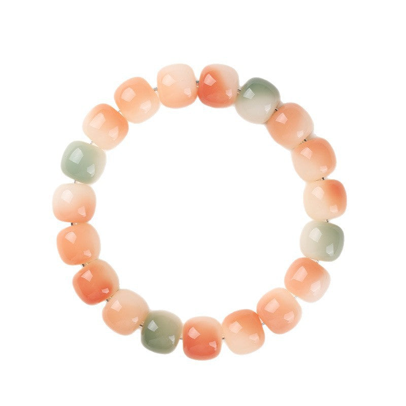 Men's Bodhi Pliable Temperament Skin Root Gradient Old Barrel Buddha Beads Bracelet
