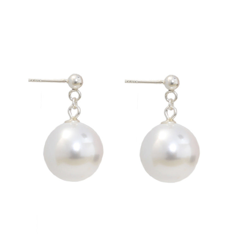 Sterling Sier Bead Female Style Design High Sense Unique Stud Earrings