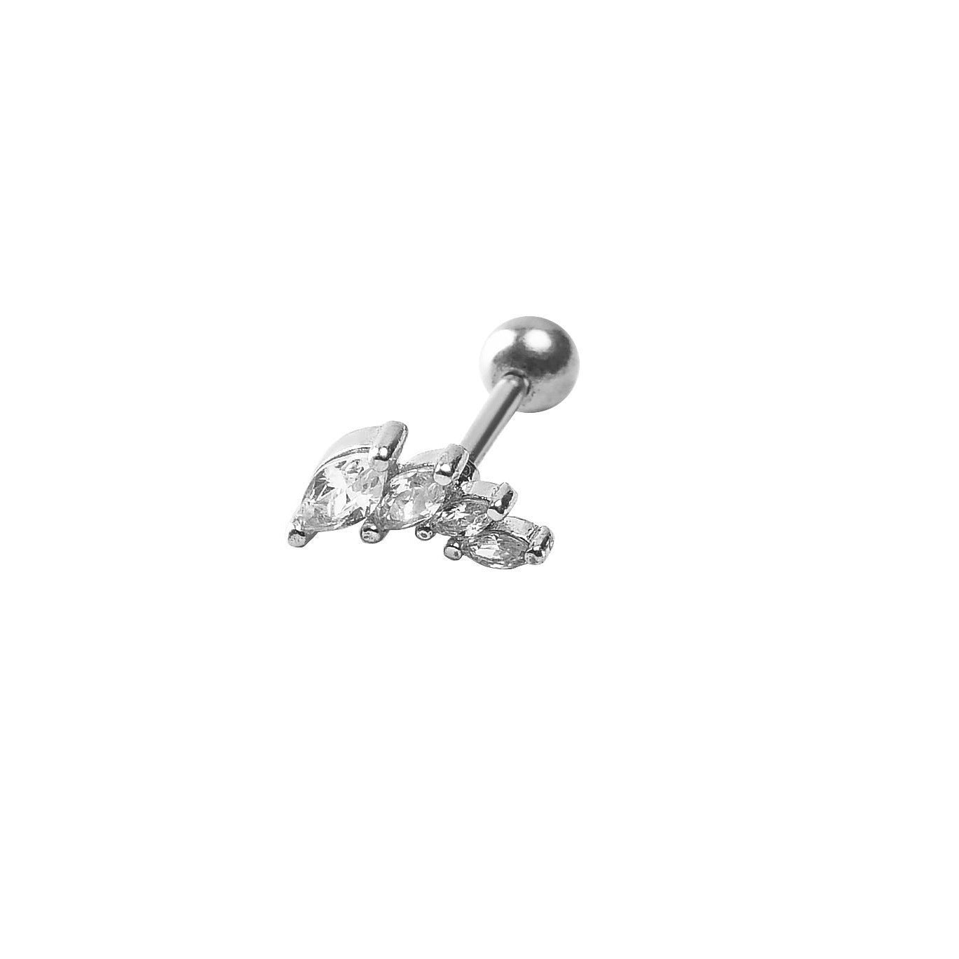 Inlaid Nail Straight Rod Stainless Steel Stud Earrings
