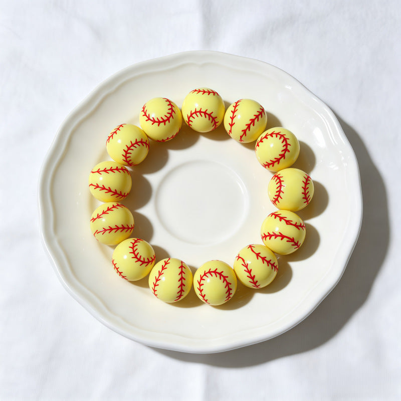 Sports Ball Series Fashion Acrylic Football Basketball Bracelets