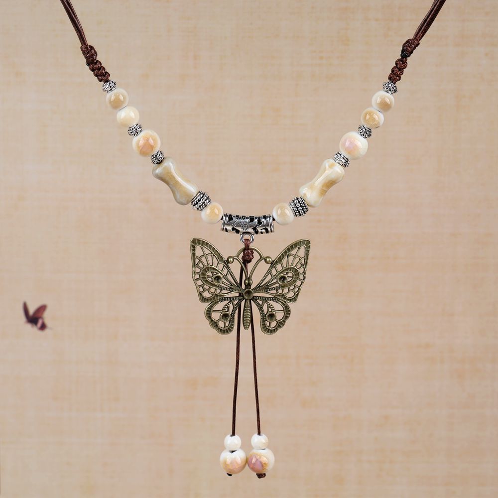 Chinese Ethnic Style Butterfly Niche Ancient Necklaces