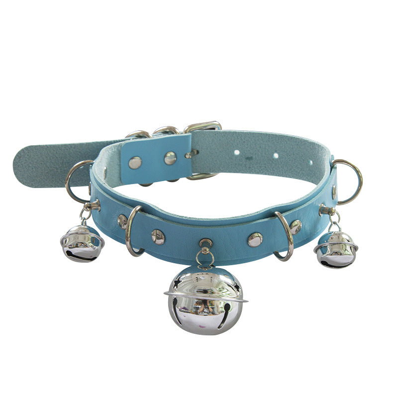 Sexy Punk Street Racket Nightclub Bell Chain Neck Bandana Exaggerated Collar
