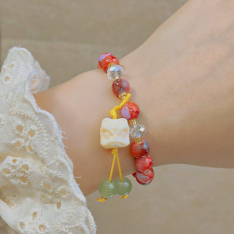Glass Beaded Female Sweet Lily Gift Bracelets