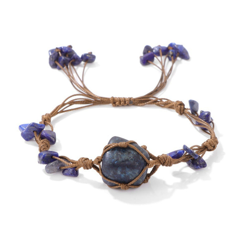 Women's Crystal Creative Hand Weaving Mesh Amethyst Pink Bracelets