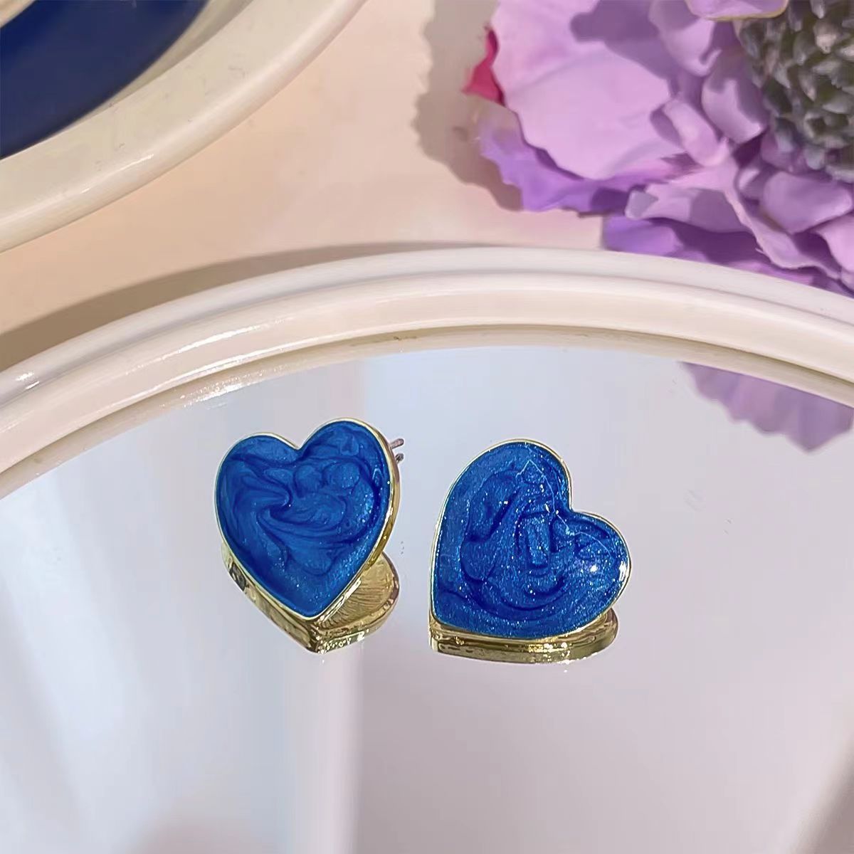 Women's Fairy Sweet Potato Purple Blue Pink High-grade Temperament Stud Earrings