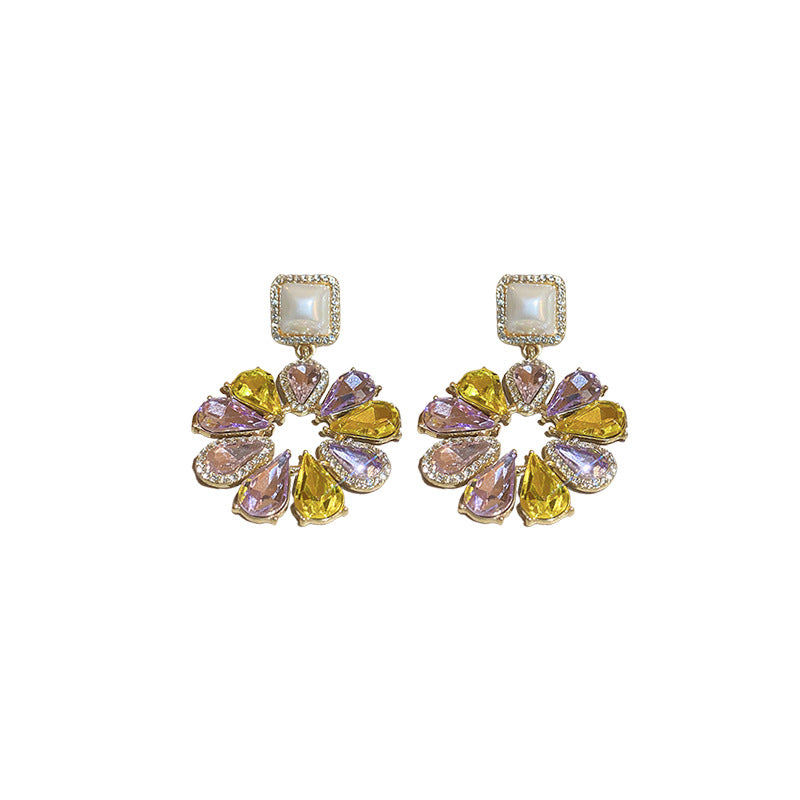 Sier Water Drop Flower Pearl French Retro Minority Affordable Luxury Rings