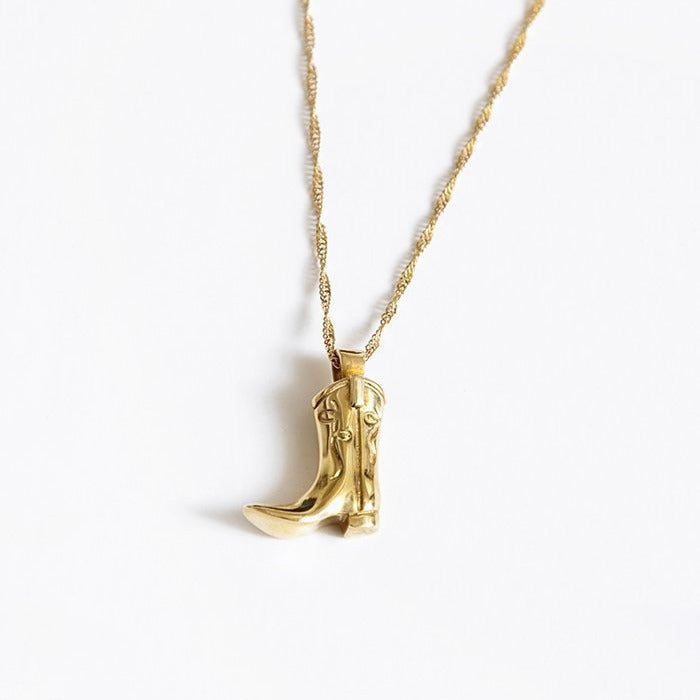 Cowboy Boots Mushroom Abstract Face Clavicle Necklaces
