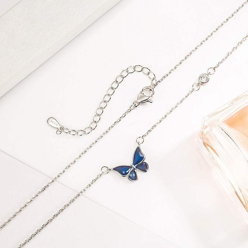 Women's Butterfly For Light Luxury Minority Design Clavicle Chain Birthday Necklaces