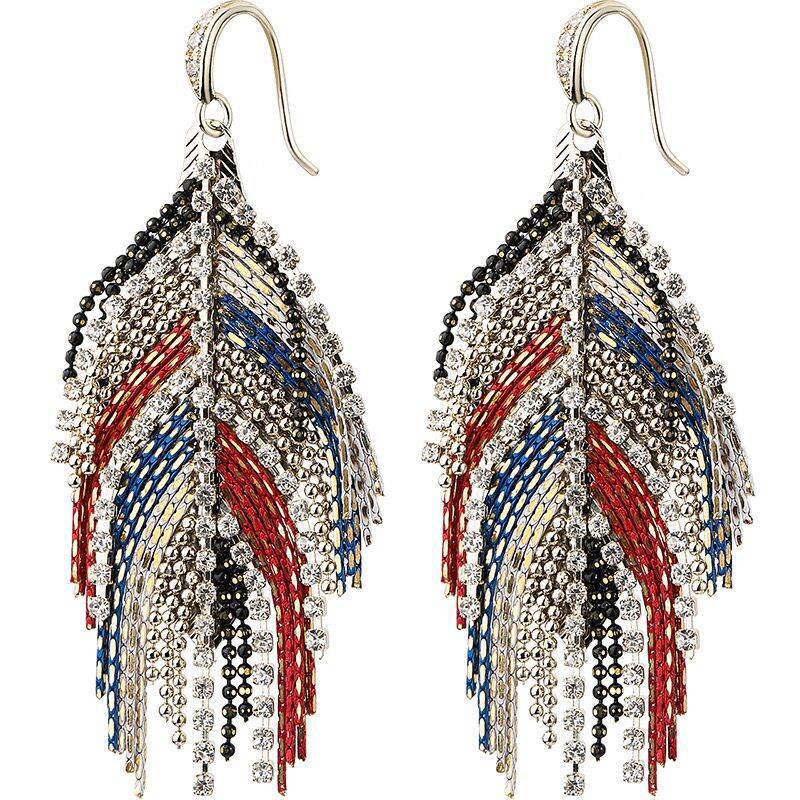 Style Colorful Bohemian Ethnic Elegant High-grade Tassel Tide Earrings