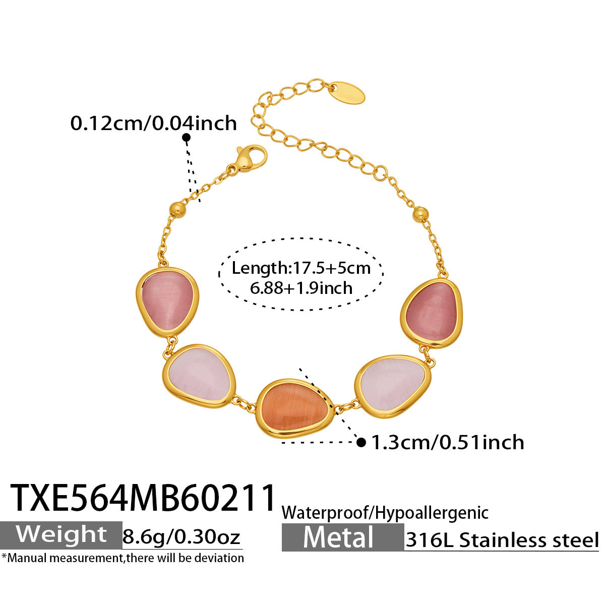 Li Affordable Luxury Style Cut Water Drop-shaped Opal Female Stainless Necklaces