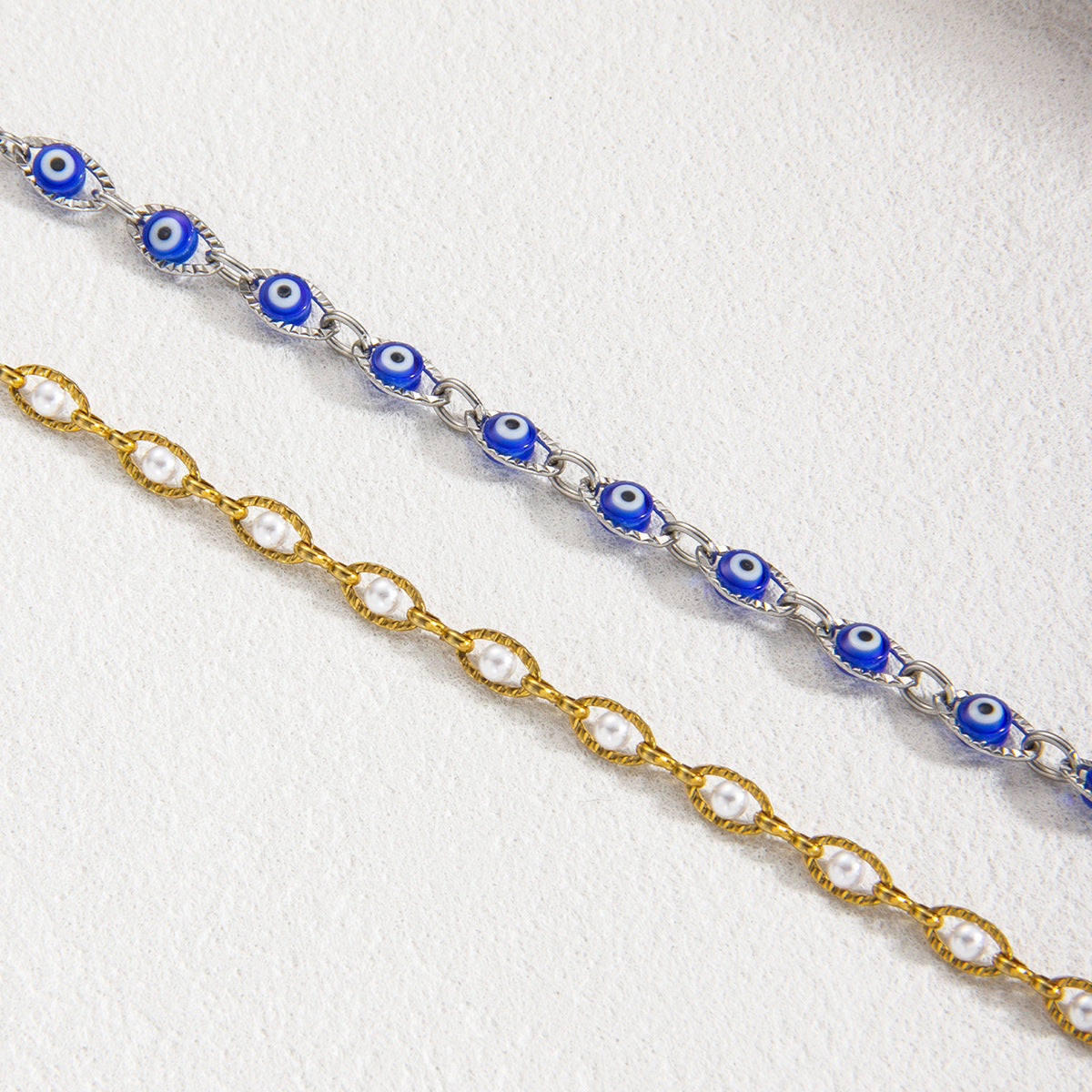 Women's Devil's Eye Titanium Steel Blue Sclera Evil Bracelet