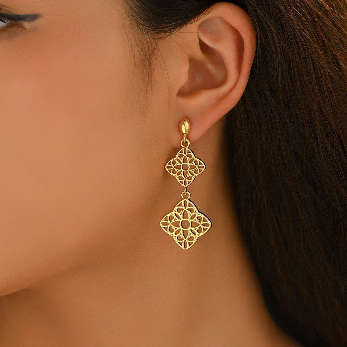 Women's Palace Style Minority Fashion Hollow Geometry Earrings