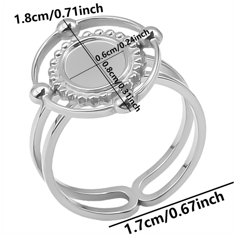 Women's & Men's Stainless Steel Titanium Geometric Oval Base Support Cold Rings