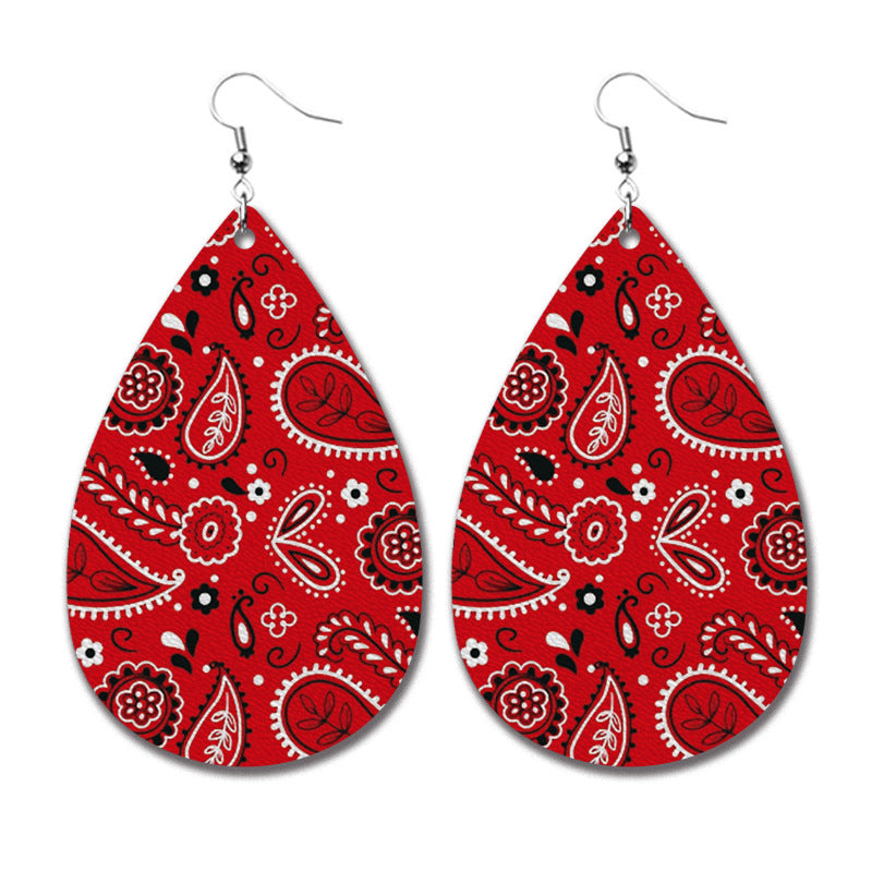 Cow Deer Santa Claus Red Black Plaid Leopard Print Earrings