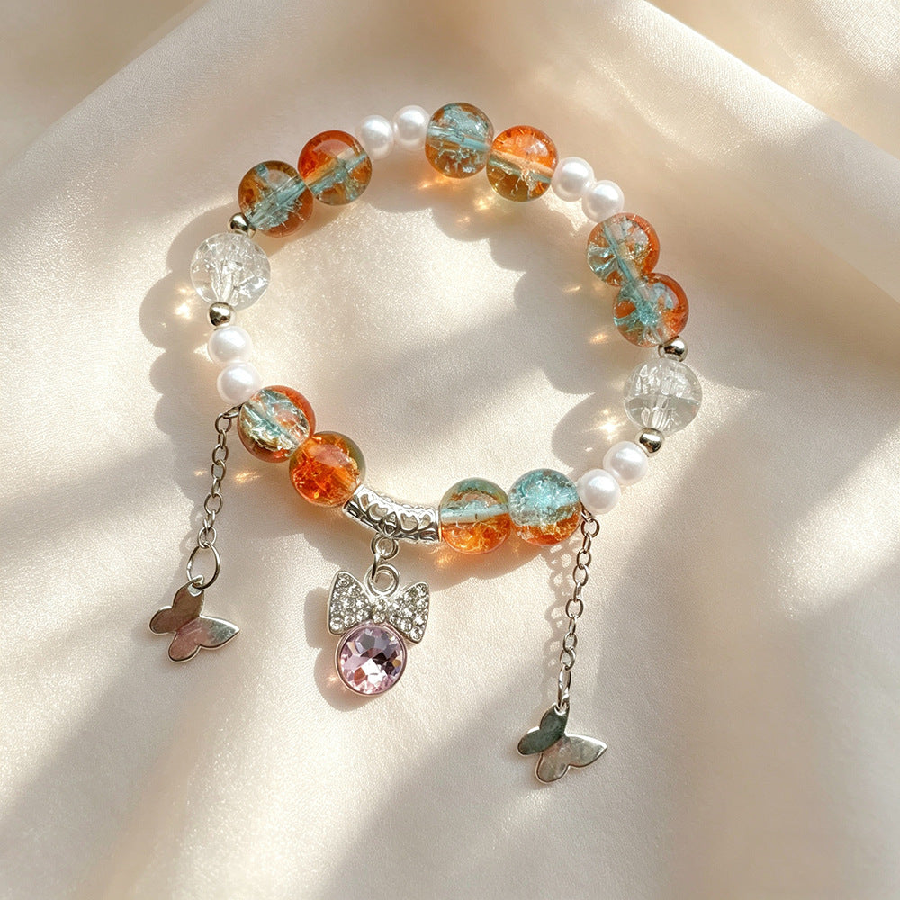 Glass Female Crystal Bow Cultural Creative Scenic Spot Bracelets