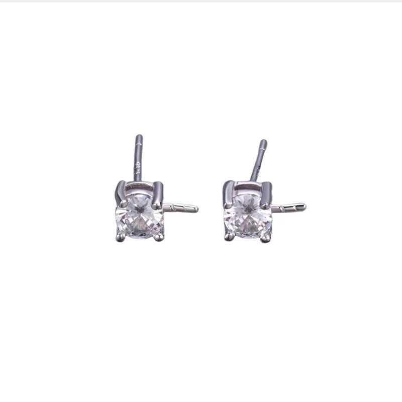 Women's Sier Diana Simple Fashion Ear Eardrop Frame Stud Earrings