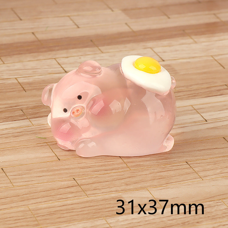 Small Pink Pig Cream Glue Resin Jewelry Accessories