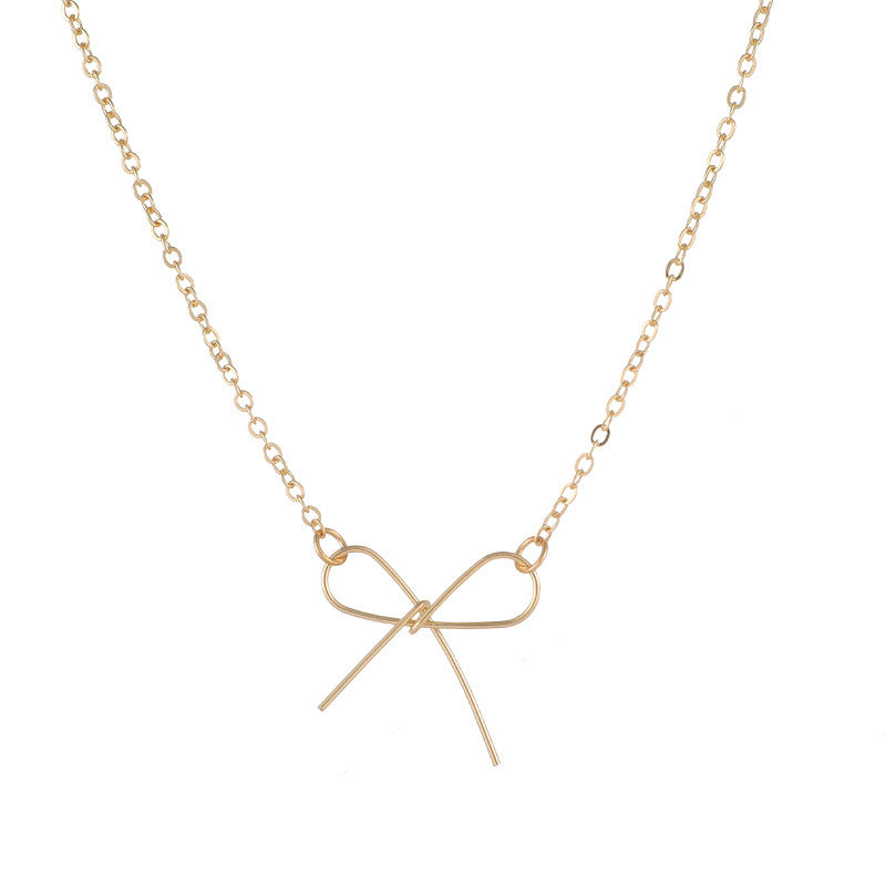 Women's Bow For Trendy Cold Simple Short Temperamental Necklaces