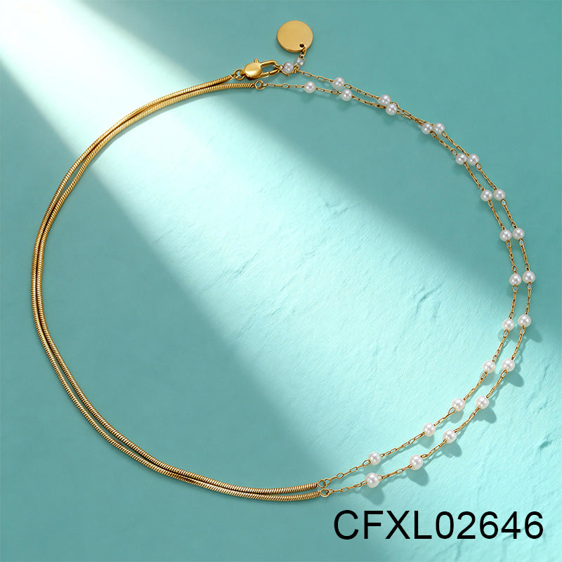 Women's Light Luxury High-grade Titanium Steel Simple Geometric Necklace