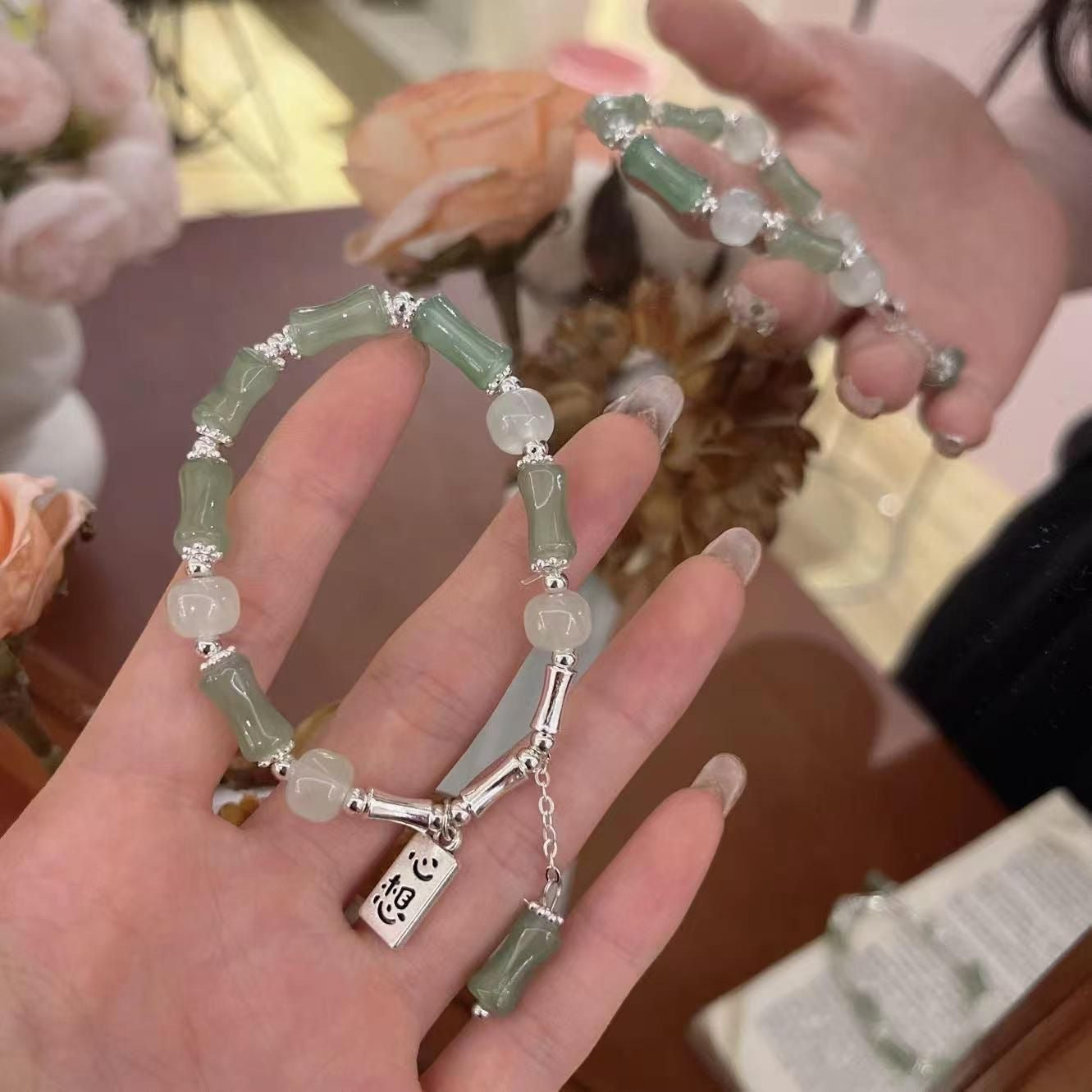 Women's Chinese Ethnic Style Bamboo Safety Lock Bracelets