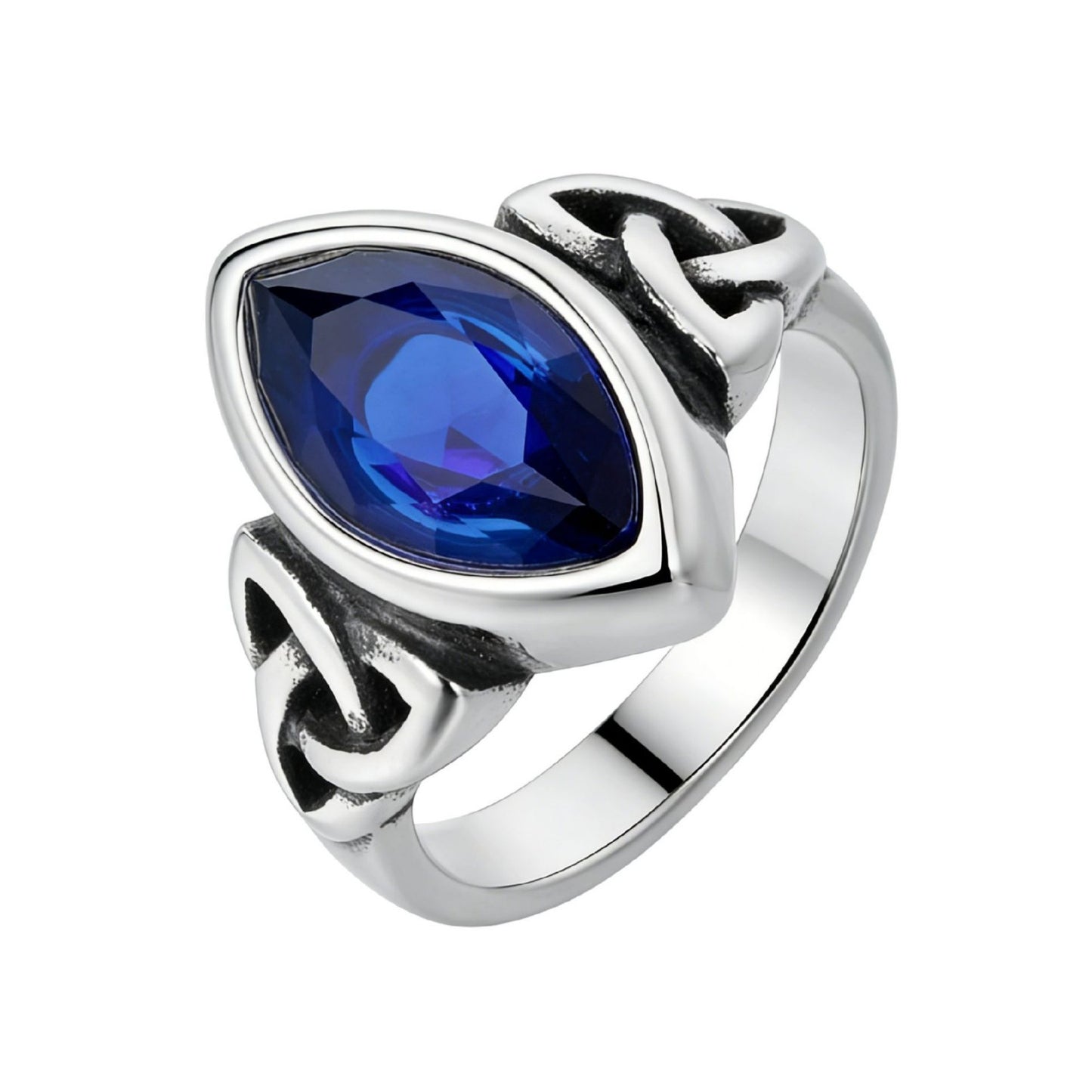 Nordic Viking Celtic Gemstone Titanium Steel Rings