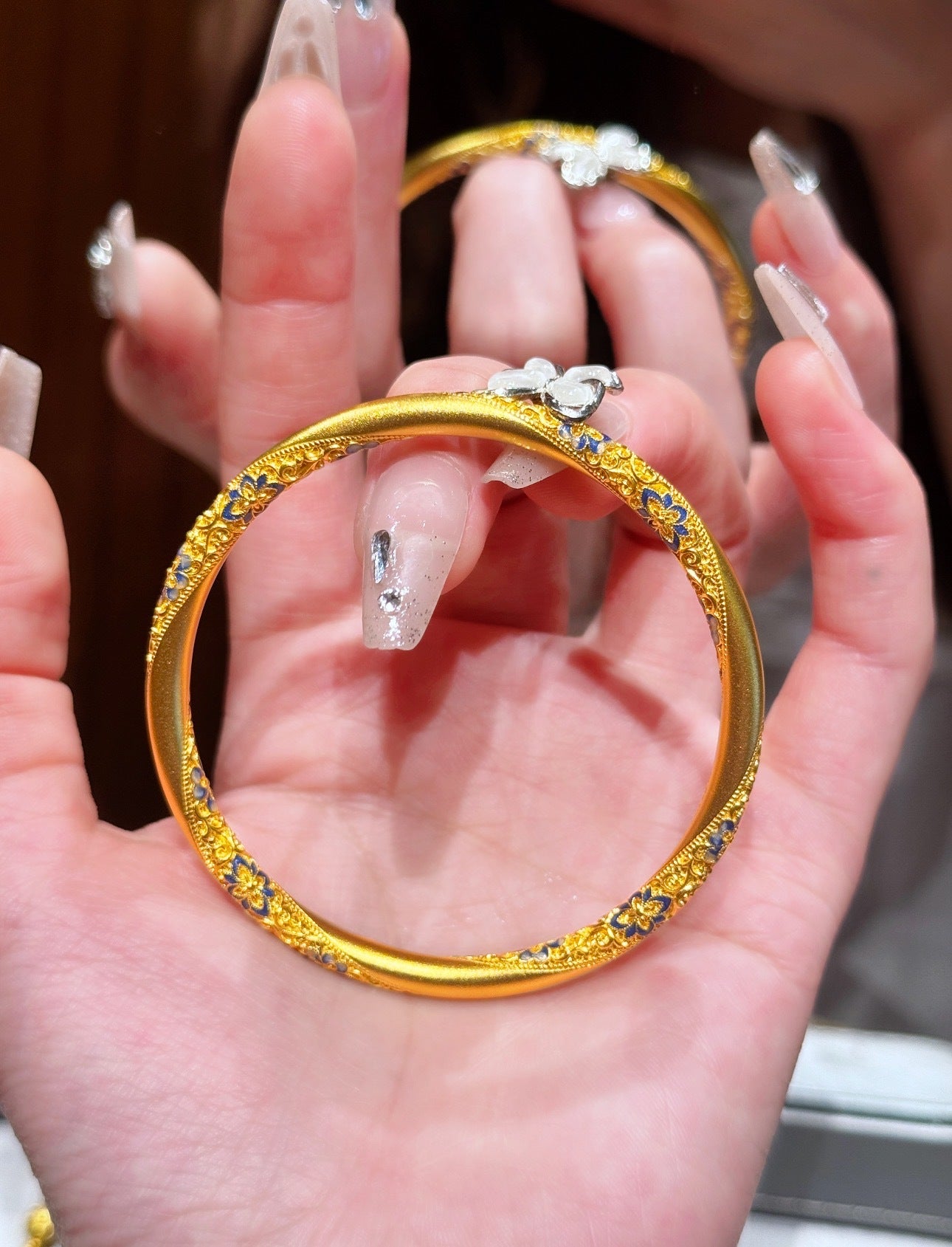 Women's Blue Colorful Enamel Chinese High-grade Design Bracelets