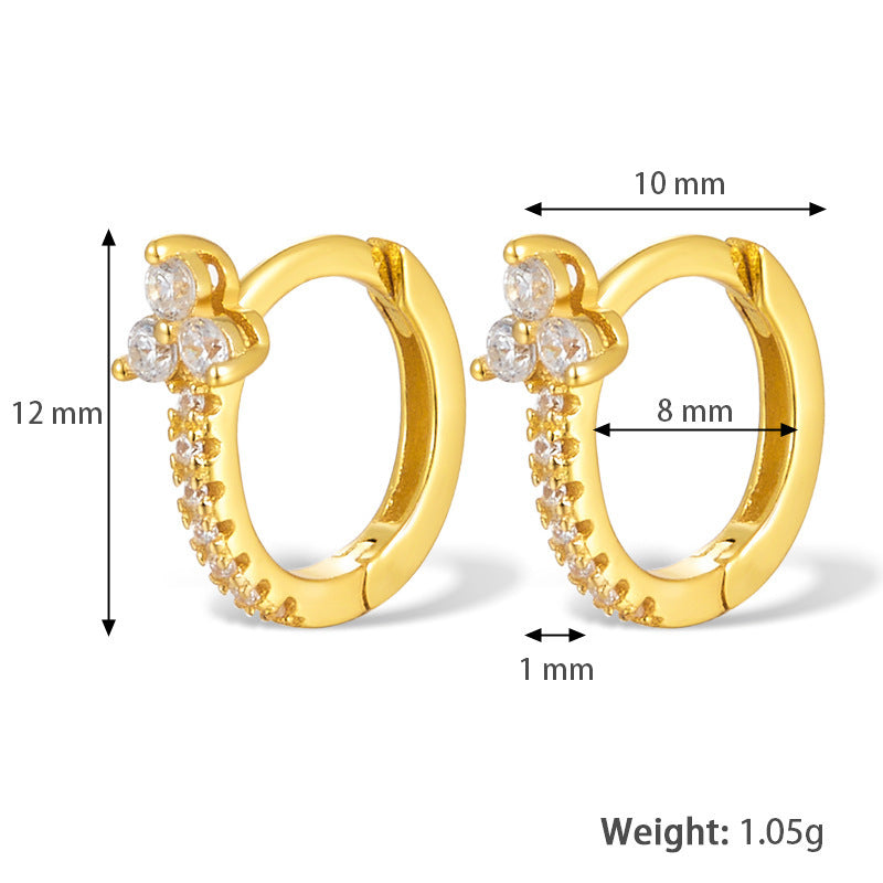 Zircon Light Luxury Advanced Design Sense Ear Clip Earrings