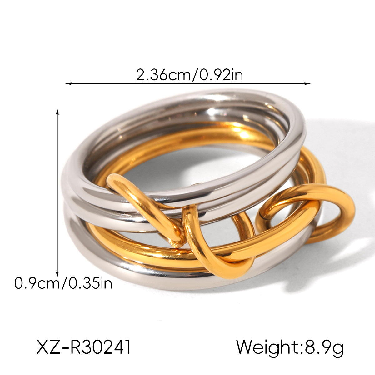 Twin Simple Titanium Steel No Fading Light Luxury High-grade Stainless Ring