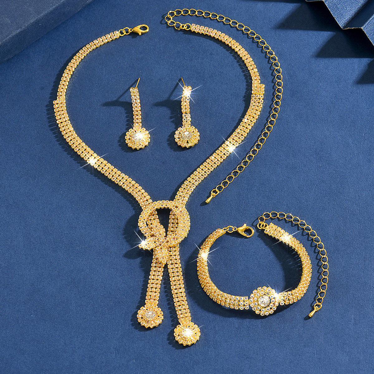 Loose Diamond Heart-shaped Three-piece Bridal Tassel Peach Pendants