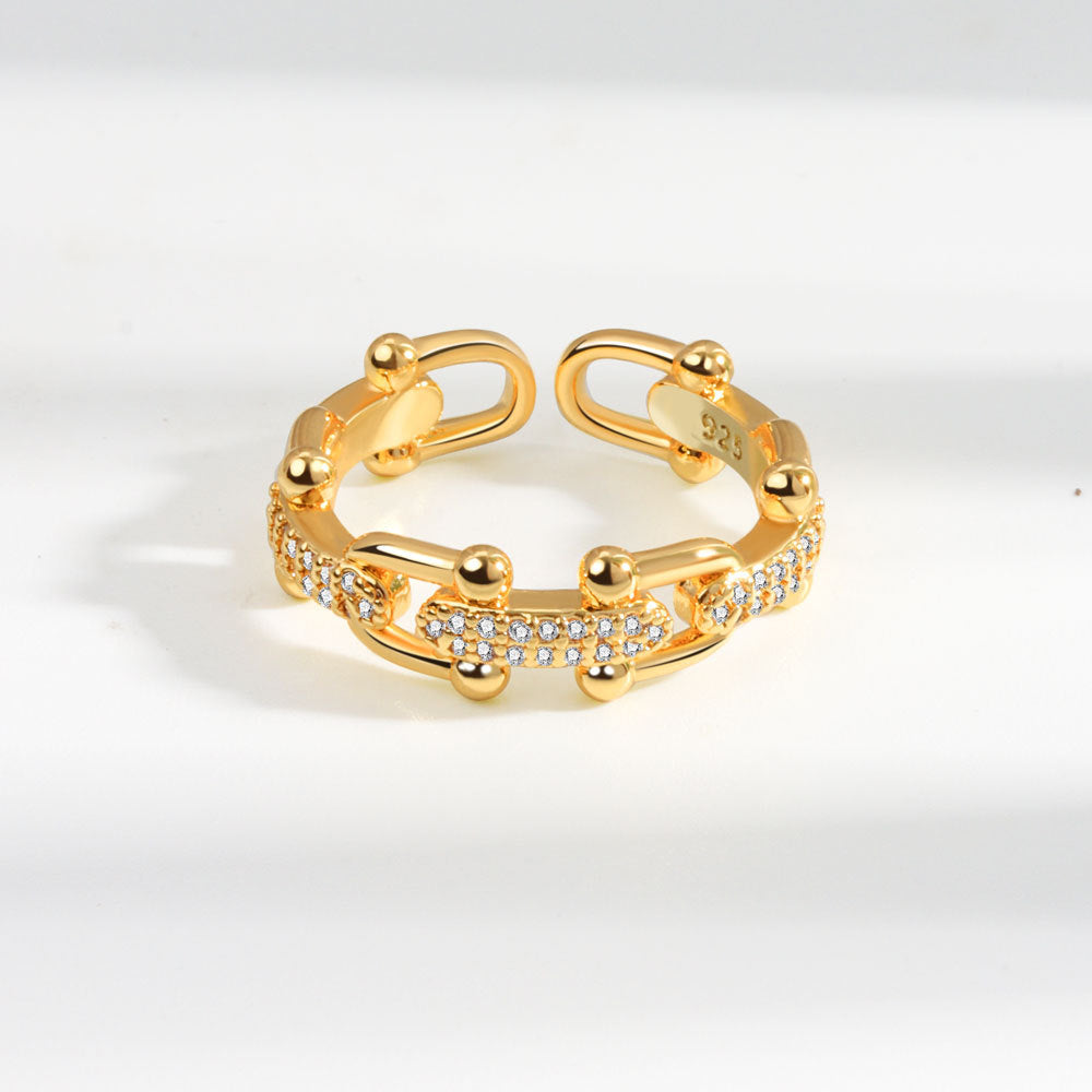 Women's Chain Hollow Opening Korean Simple Vachette Rings