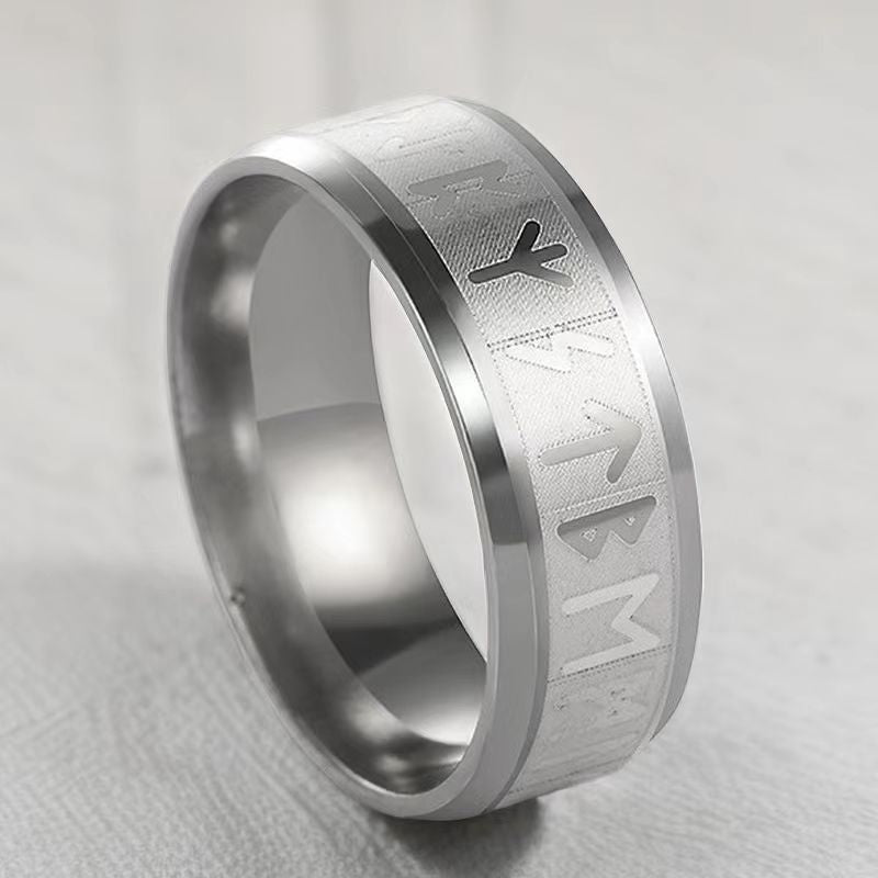 Men's Steel Hip Hop Niche High-grade Retro Nordic Rings