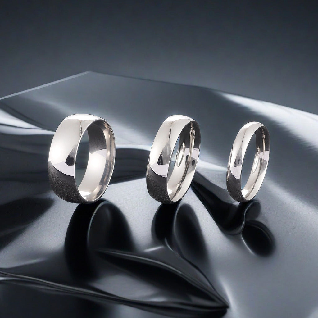 Women's & Men's Inner Outer Arc Stainless Steel Fashion Ring
