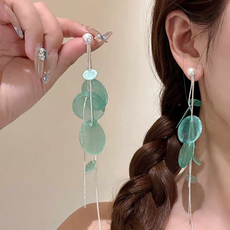 Minority Unique Super Fairy Design Round Mirror Shell Stud Earrings