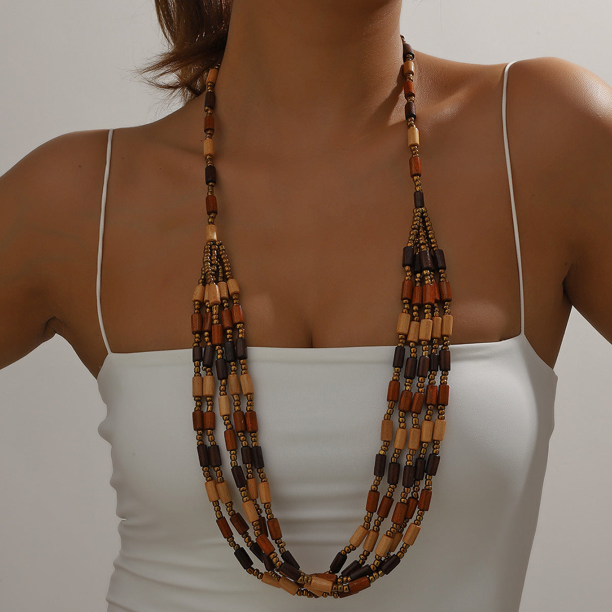 Women's Big Round Slice Beaded Bohemian Ethnic Jewelry Set