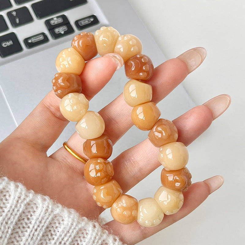 Carving Garlic Cloves Artsy Object Pliable Temperament Decompression Hand Toy Bracelet