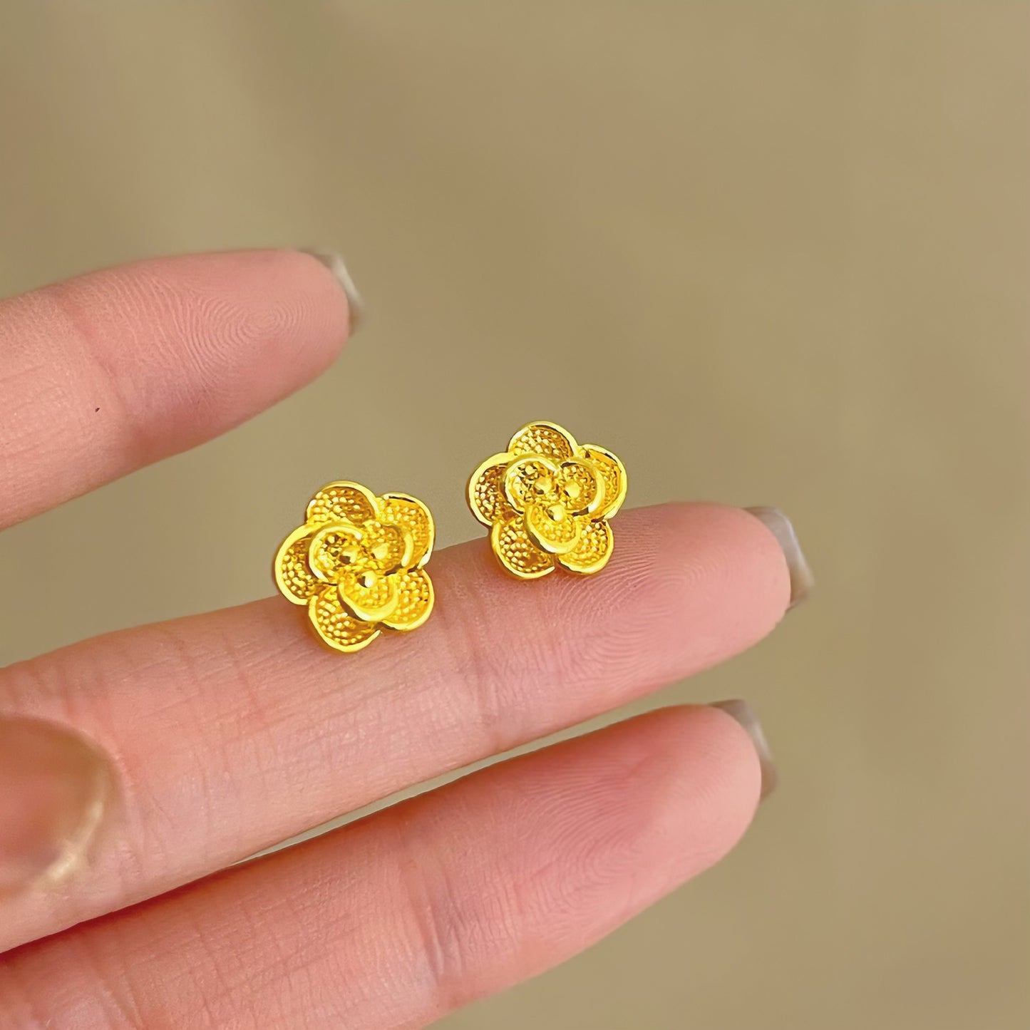 Women's Flower Simple Elegant High-grade Live Broadcast Earrings