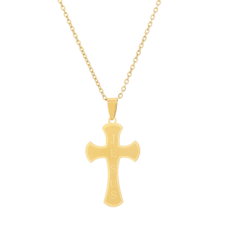 Trendy Jewelry Fashion Cross Titanium Steel Necklaces