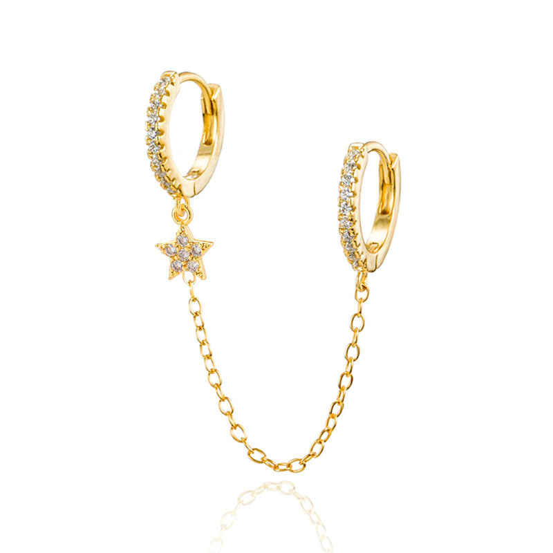 Women's Chain Double Hole Ear Fashion Trend Rings