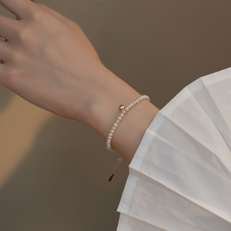 Pearl Little Golden Beans Female Design High-grade Girlfriends Bracelets