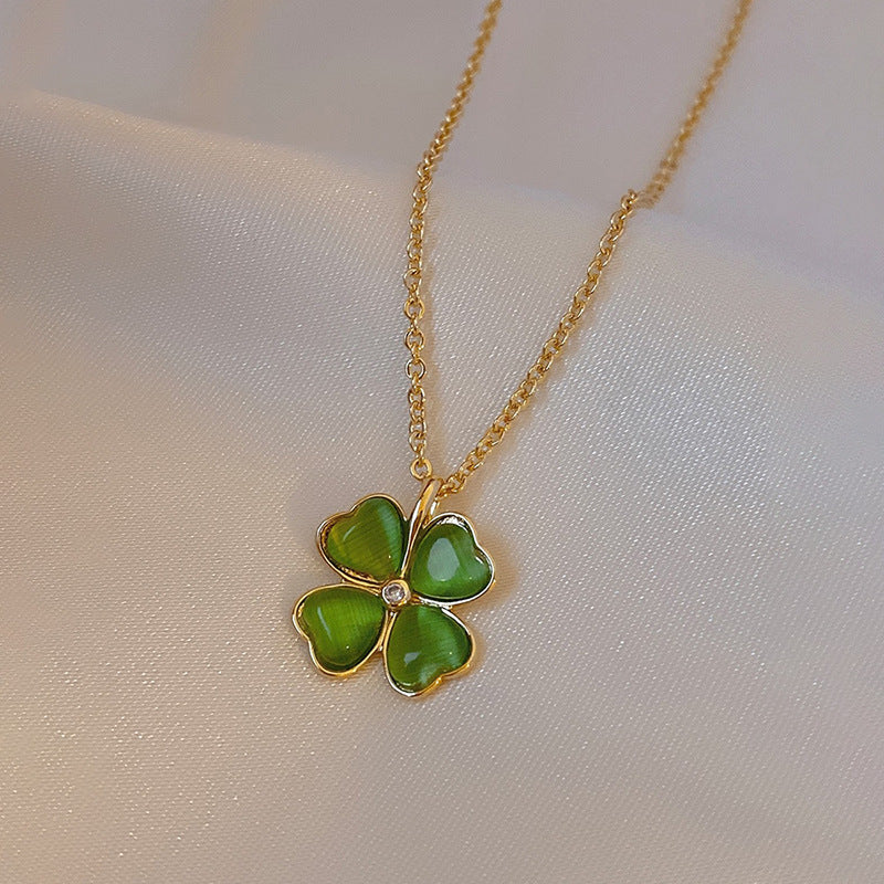 Female Emerald Dignified Sense Of Design Clavicle Chain High-grade Necklace