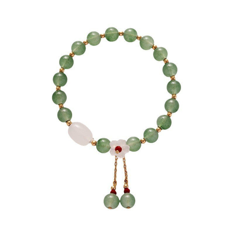 Female Natural White Yu Light Luxury Minority Gift Colored Glaze Bracelet